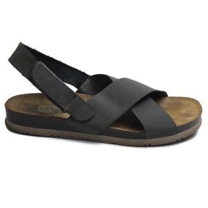 Plakton Goal Gray Crisscross Elastic Leather Heel Strap Sandals Size 9